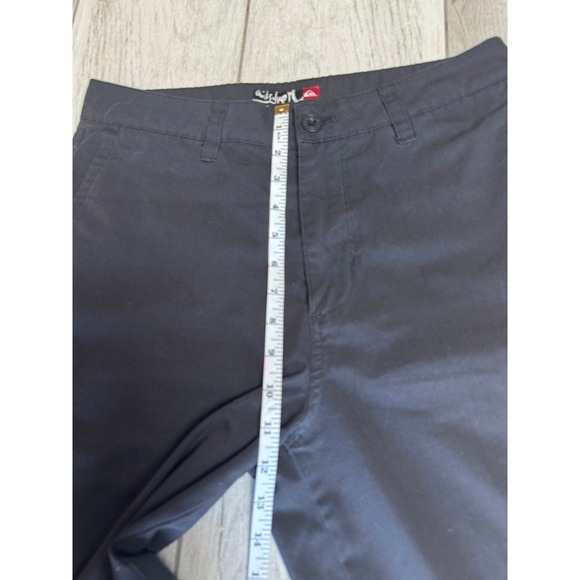 Quiksilver Mens Black Casual Chino Shorts Size 34 Flat Front - Picture 3 of 8